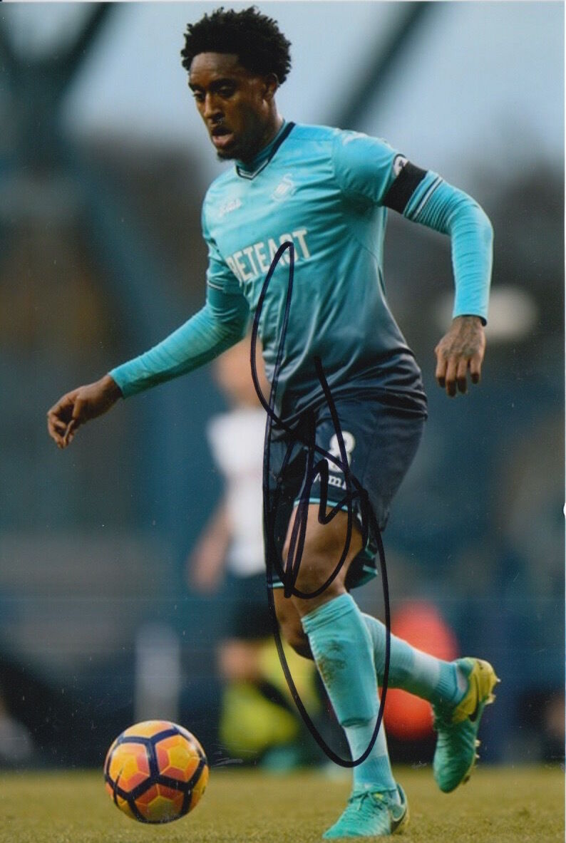 SWANSEA CITY HAND SIGNED LEROY FER 6X4 Photo Poster painting.