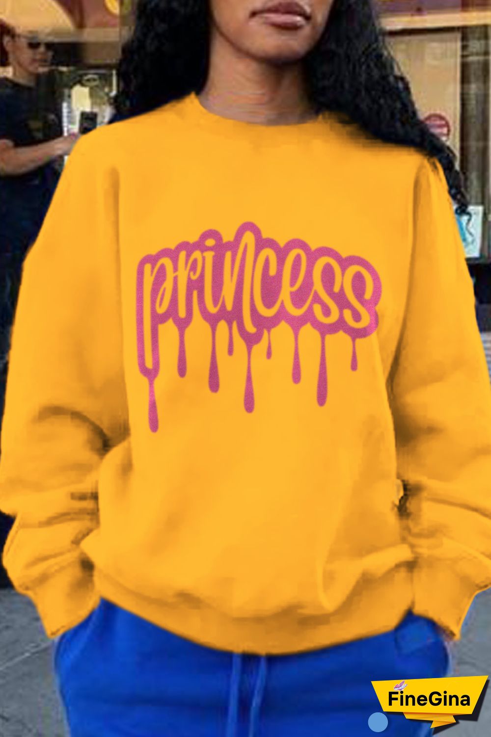 Grey Fashion Street Print Patchwork Letter O Neck Tops