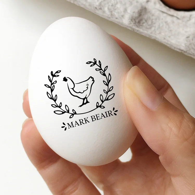Personalized Fresh Egg Stamp for Chicken and Duck Eggs, Custom Stamp for Branding Egg Cartons, Coops, or Gift Boxes