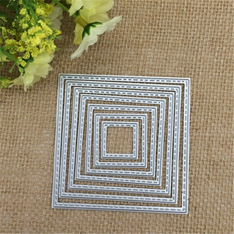 Outside In Stitched Rectangle Stackables Metal Die cutting Dies For DIY Scrapbooking Photo Album Decorative Embossing