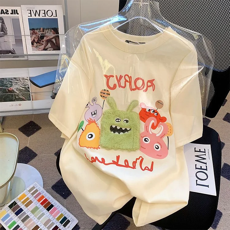 Apricot Little Monster Summer T-shirt weebmemes