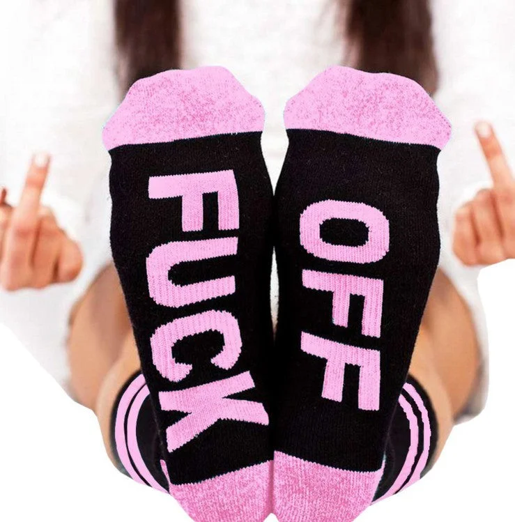 Letter Print Color Block Unisex Socks