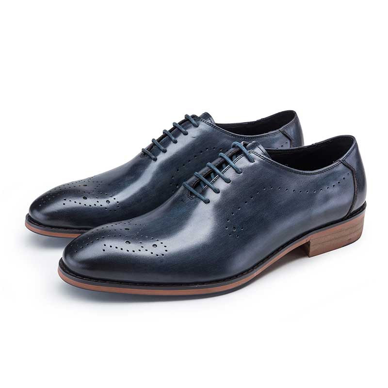 Blue Mens Wholecut Dress Shoes : Free Shipping