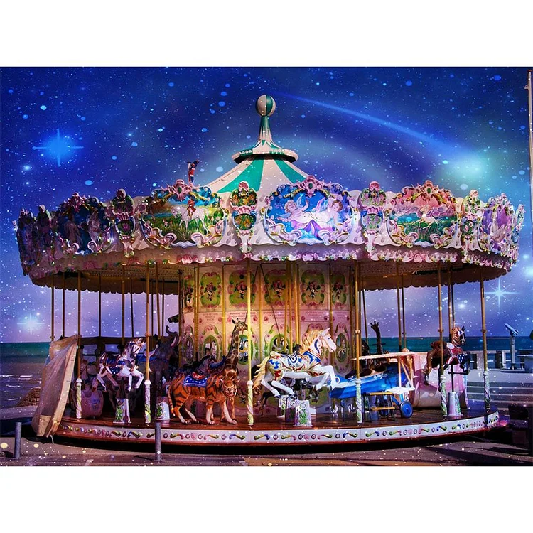 Carousel - Full Round Drill Diamond Painting - 60x50cm(Canvas)