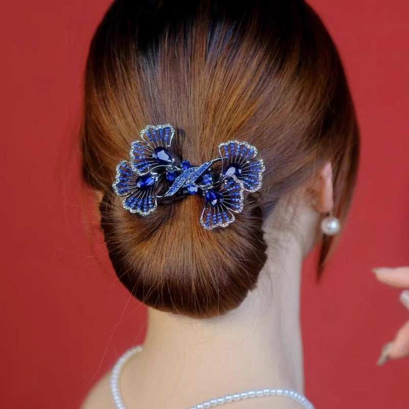 Women’s Minimalist Peacock Feather Flower Alloy Plating Inlay Rhinestones Hair Band