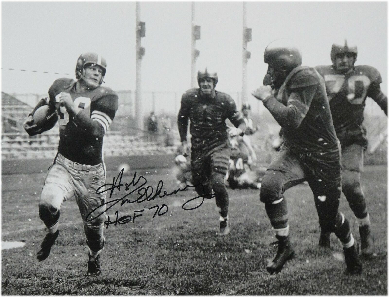 Hugh McElhenny Hand Signed Autographed 11x14 Photo Poster painting HOF 70 49ers Black Ink