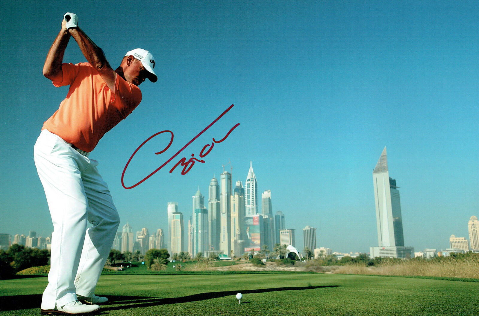 Thomas BJORN 12x8 Photo Poster painting Signed Autograph Dubai Desert Classic GOLF AFTAL COA