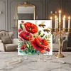 (Framed)Diamond Painting -DIY Round Drill Poppy with Frame(25x25cm)