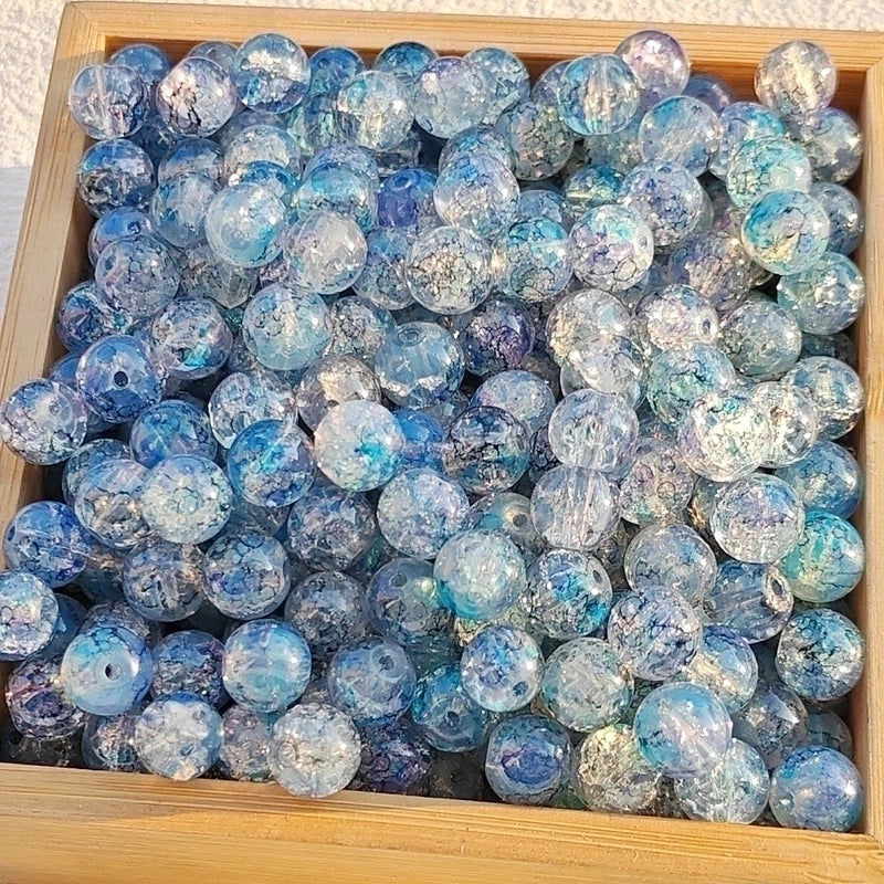 50 Pieces High Quality 8/10mm Protein Jade Broken Water Dyed Glass Bead DIY Handmade Glass Paint Beads Round Beads String Beads Materials