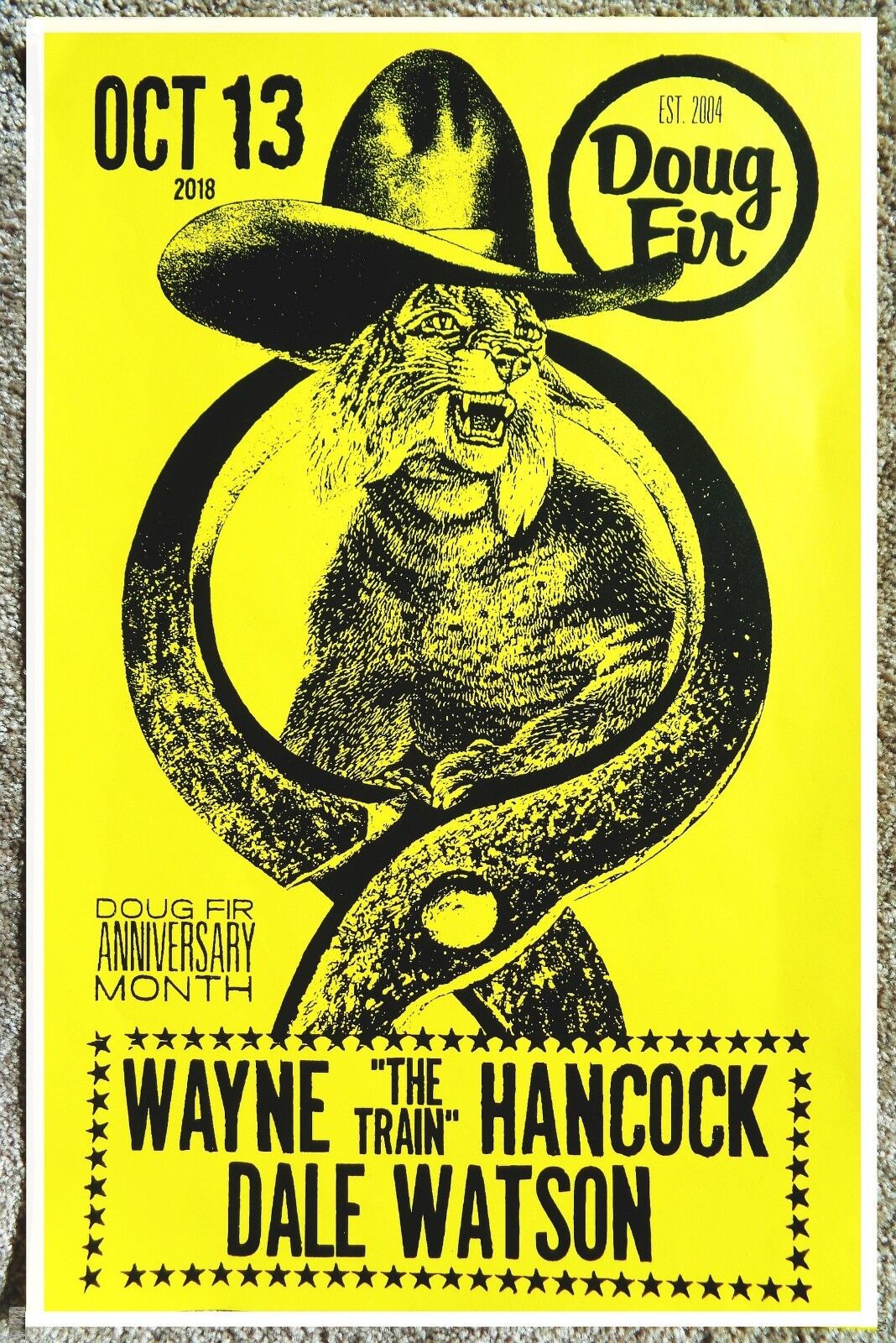 WAYNE HANCOCK 2018 Gig POSTER Portland Oregon Concert The Train