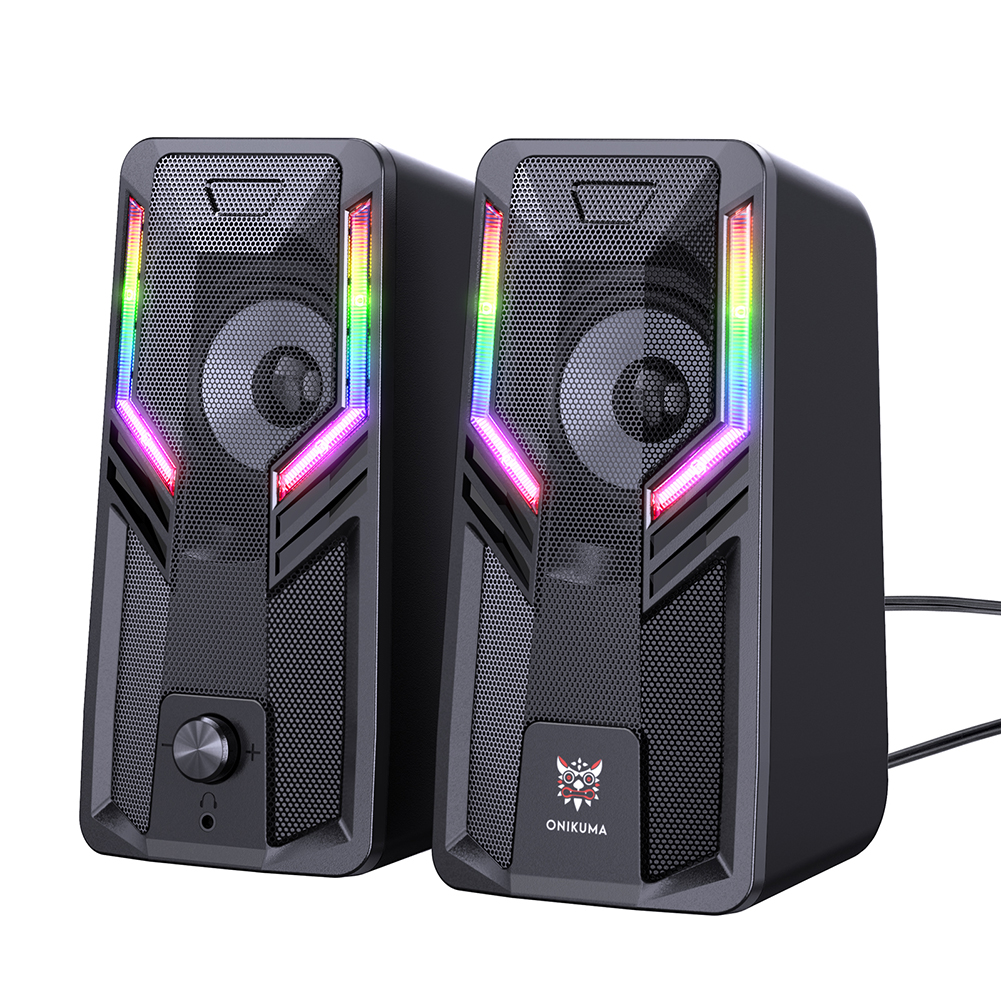

ONIKUMA G6 1 Pair USB RGB Desktop Speakers Laptop Computer Game Loudspeaker, 501 Original