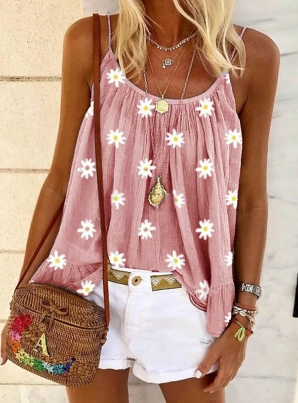 Sleeveless Cotton-Blend Shirts & Tops