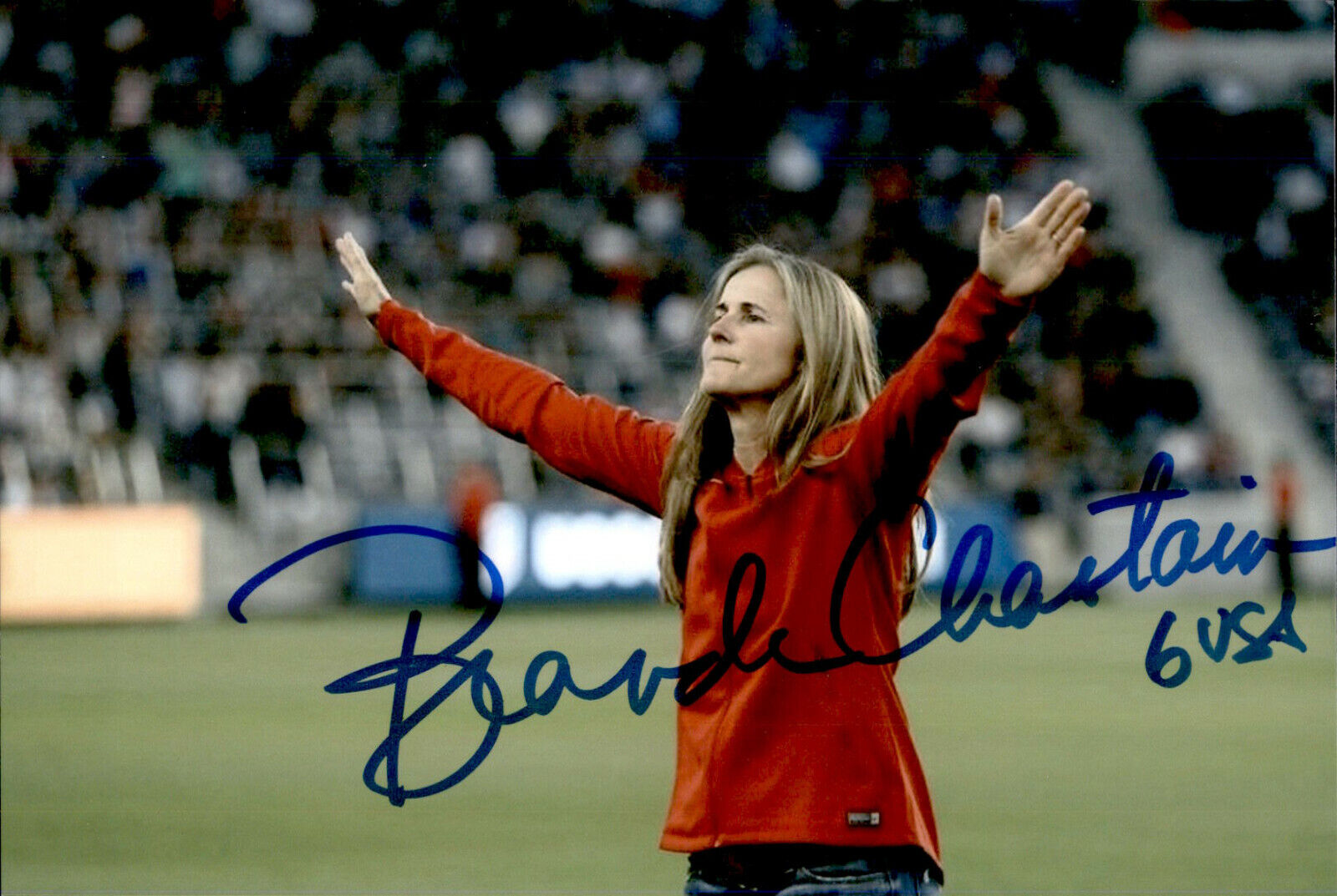 Brandi Chastain SIGNED autographed 4x6 Photo Poster painting TEAM USA SOCCER WORLD CUP LEGEND #4