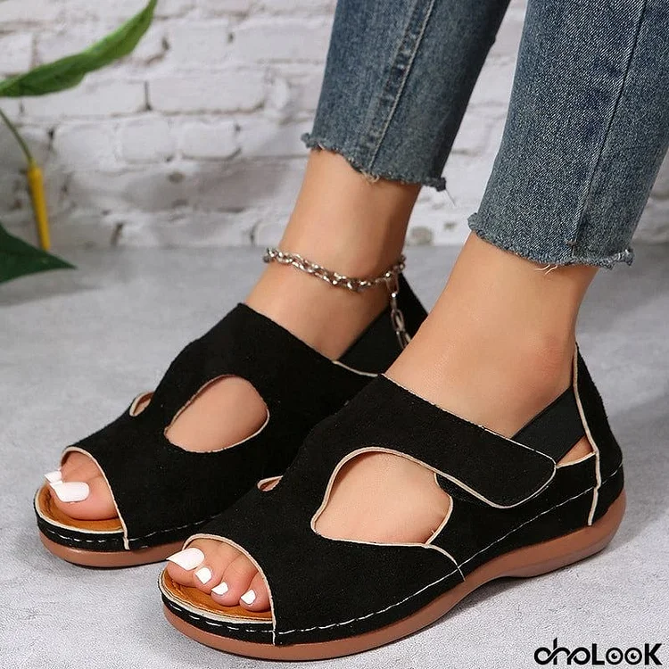 Summer Breathable Casual Lady Velcro Sandals