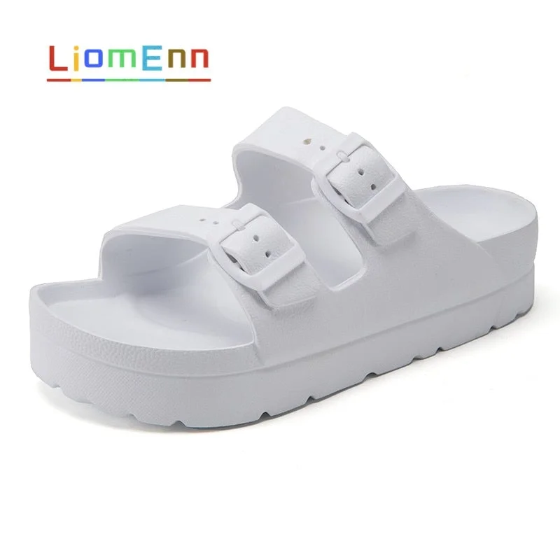 Summer Platform Sandals Women flip flops Beach Home Slippers Flat Pink Red Black White Slides 2021 EVA Light Casual Shoes female