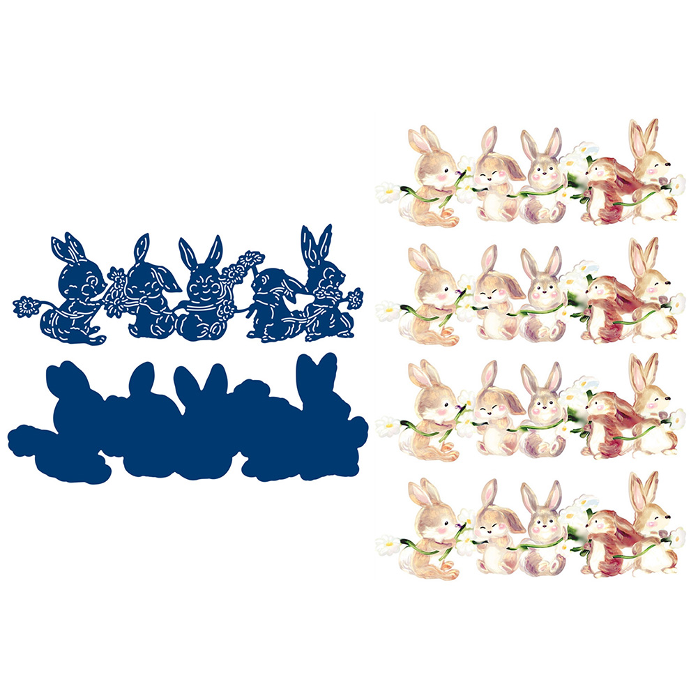 

Rabbit Flower (Cutting Die+Seal) - Paper Craft Cutting Dies, 501 Original