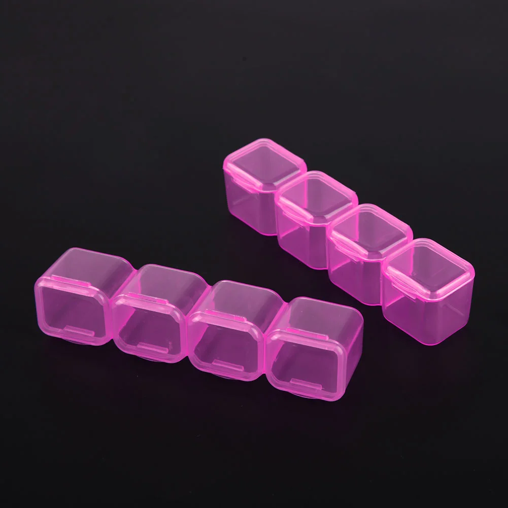 28 Grids Plastic Storage Box Nail Rhinestone Jewelry Display Case(Purple)