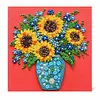 DIY Pre-Framed Sunflower Button Art Canvas Kit