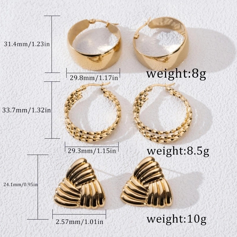 1 Pair Casual Minimalist Triangle Solid Color 304 Stainless Steel Earrings Ear Studs