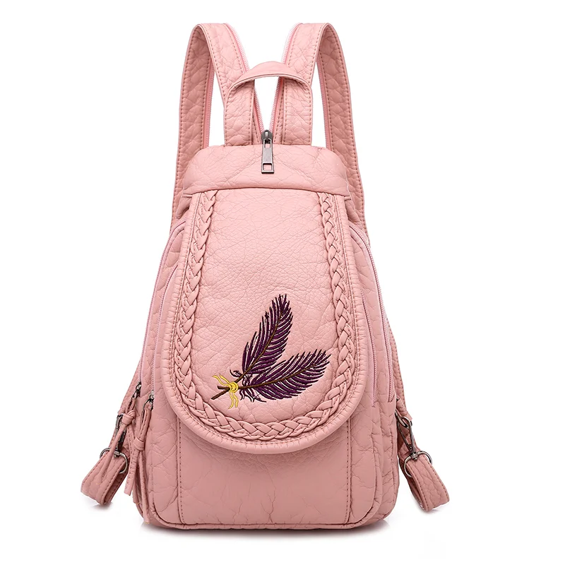 Pongl High Quality Leather Backpack Bags for Women 2022 New Casual Small Shoulder Bags School Bags for Teenage Girls Mochila