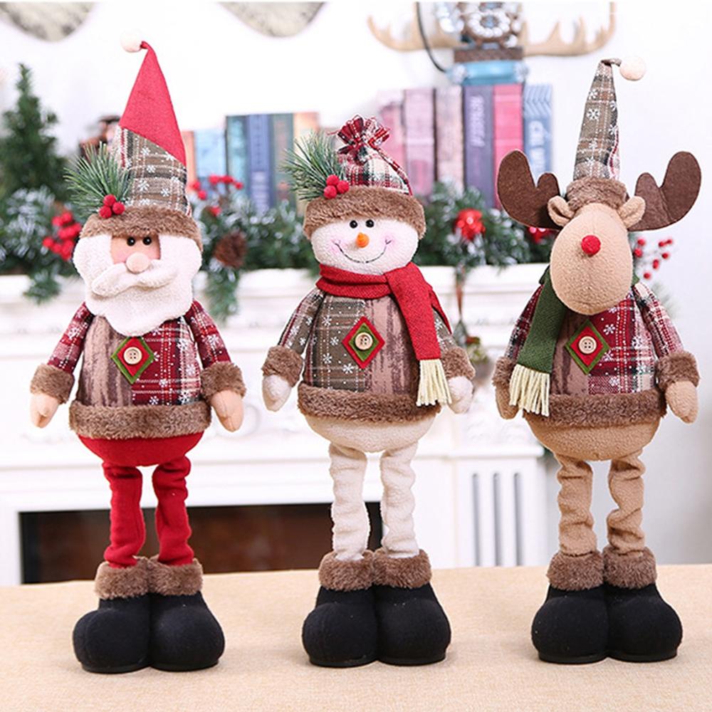 Tegooe Telescopic Plush Reindeer Christmas Decoration - Adjustable Height Holiday Doll