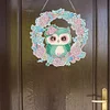 Diamond Painting Acrylic Single-Sided Wreath Owl Hanging Pendant
