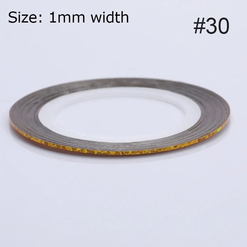 1mm 2mm 6mm Matte Glitter Nail Striping Tape Line Rainbow Multi Color Styling Tool Sticker Decal  DIY Decoration-Nail Inspo