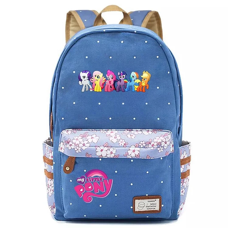 Mayoulove My Little Pony Unicorn Canvas Travel Backpack School Bag for Girl Boy Kids-Mayoulove
