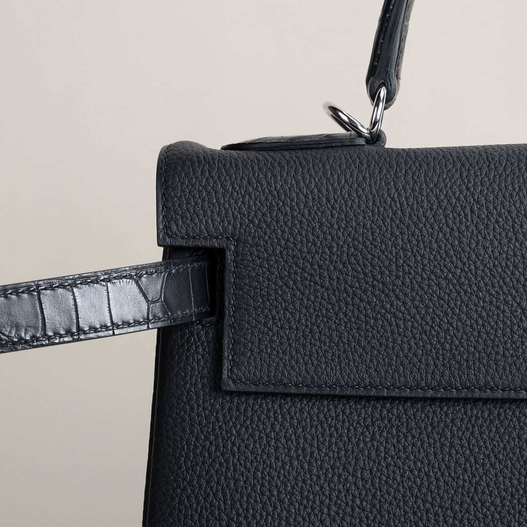 Kelly32 Touch Togo/Matte Alligator crocodile 89 Noir PHW