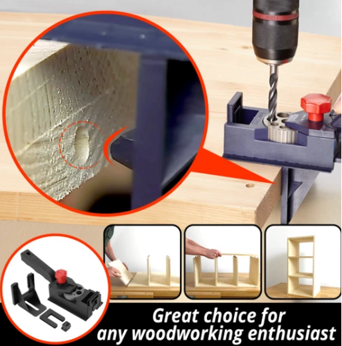Hugoiio™ Adjustable Woodworking Drill Hole Jig-Accurate Drill  Position