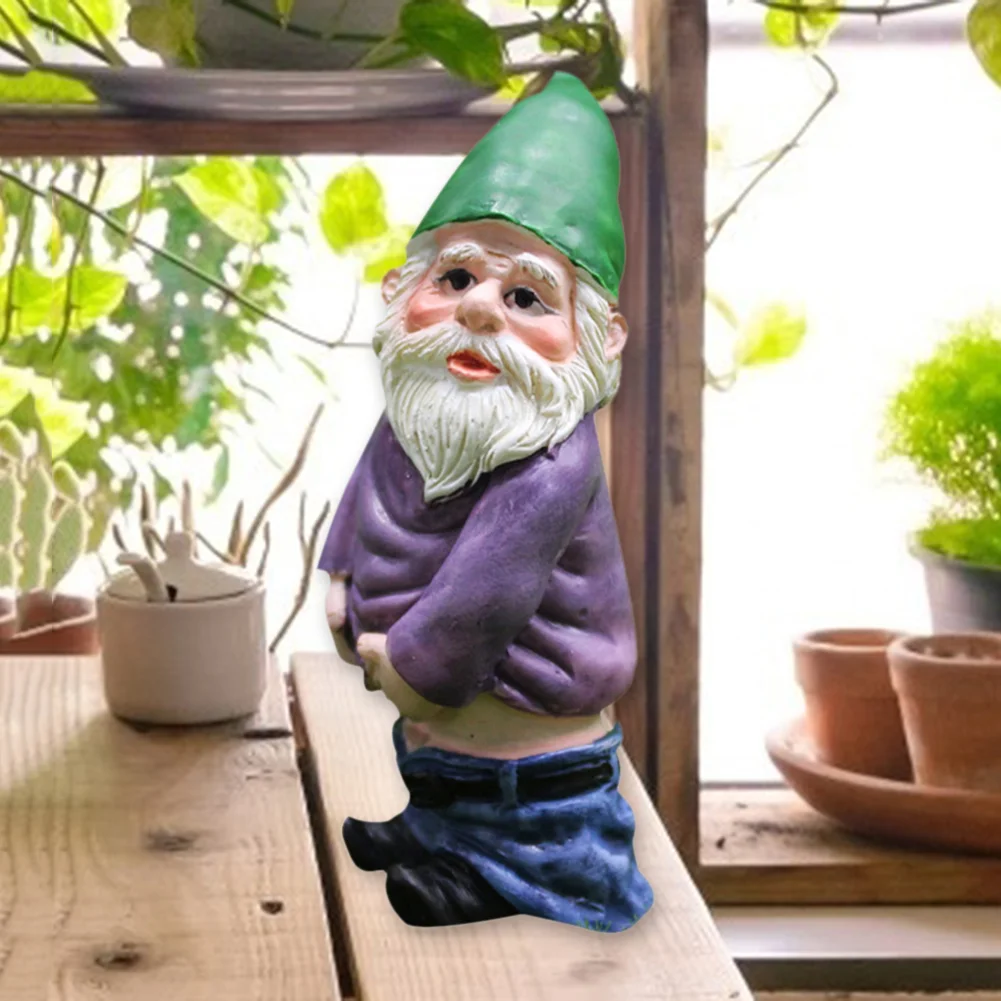 Mini Dwarf Gnome Statue Garden Ornament Resin Fairy Micro Landscape Elf (A)