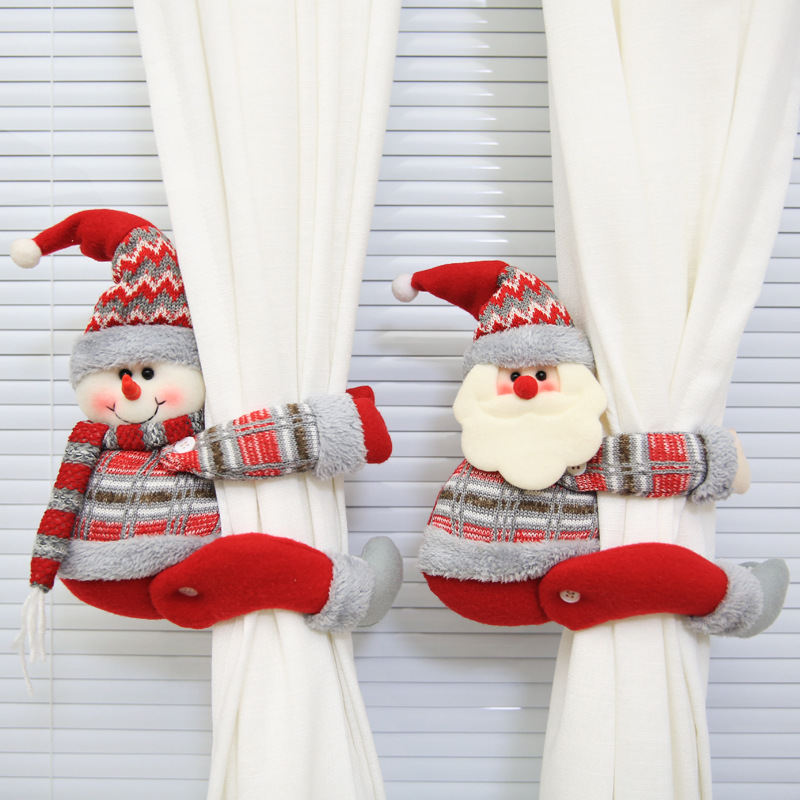 Christmas Curtain Clips Tieback – Cute Cartoon Doll Decorations