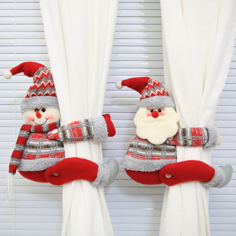 Christmas creative curtain buckle cartoon doll decoration