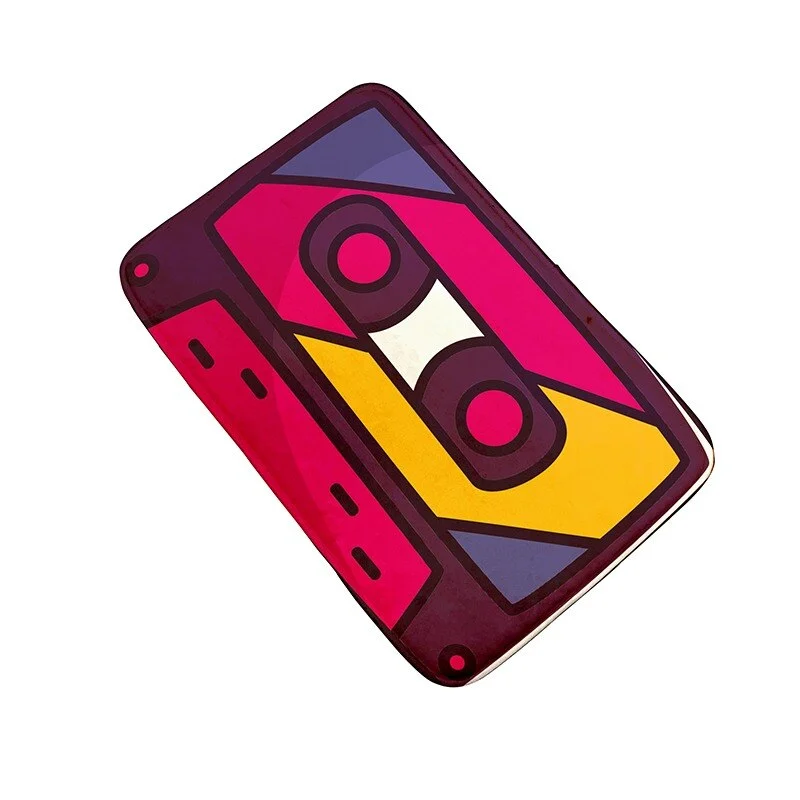 Athvotar Welcome Doormat Retro Cassette Music Tape Floor Carpet Outdoor Entrance Rug Living Room Kitchen Non-Slip Bathroom Kids Mat