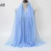 Pleated Linen Cotton Scarf Woolen Edge Women Hijab Shawl