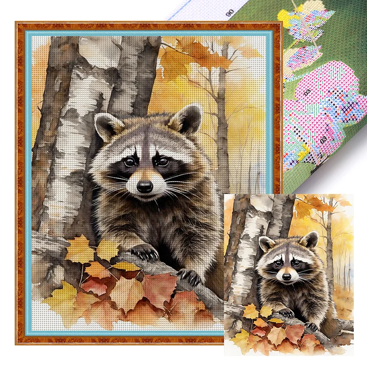 Raccoon 11CT (40*50CM) Stamped Cross Stitch gbfke