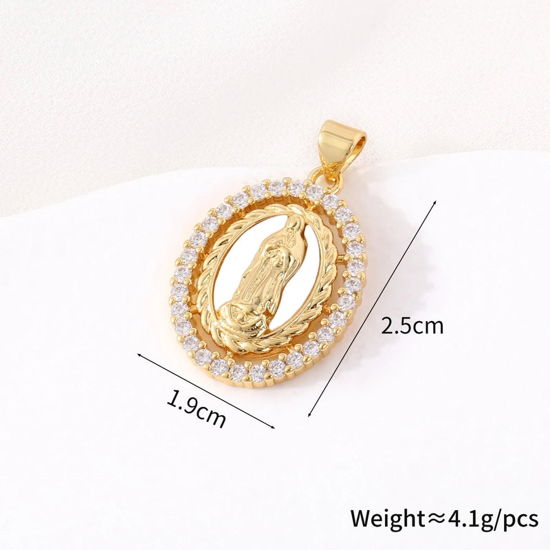 1 Piece 18*25mm 21 * 24mm 23*26mm Copper Geometric Virgin Mary Pendant Jewelry Accessories