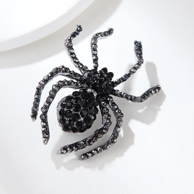 Retro Pin Spider Zinc Alloy Inlay Rhinestones Unisex Brooches