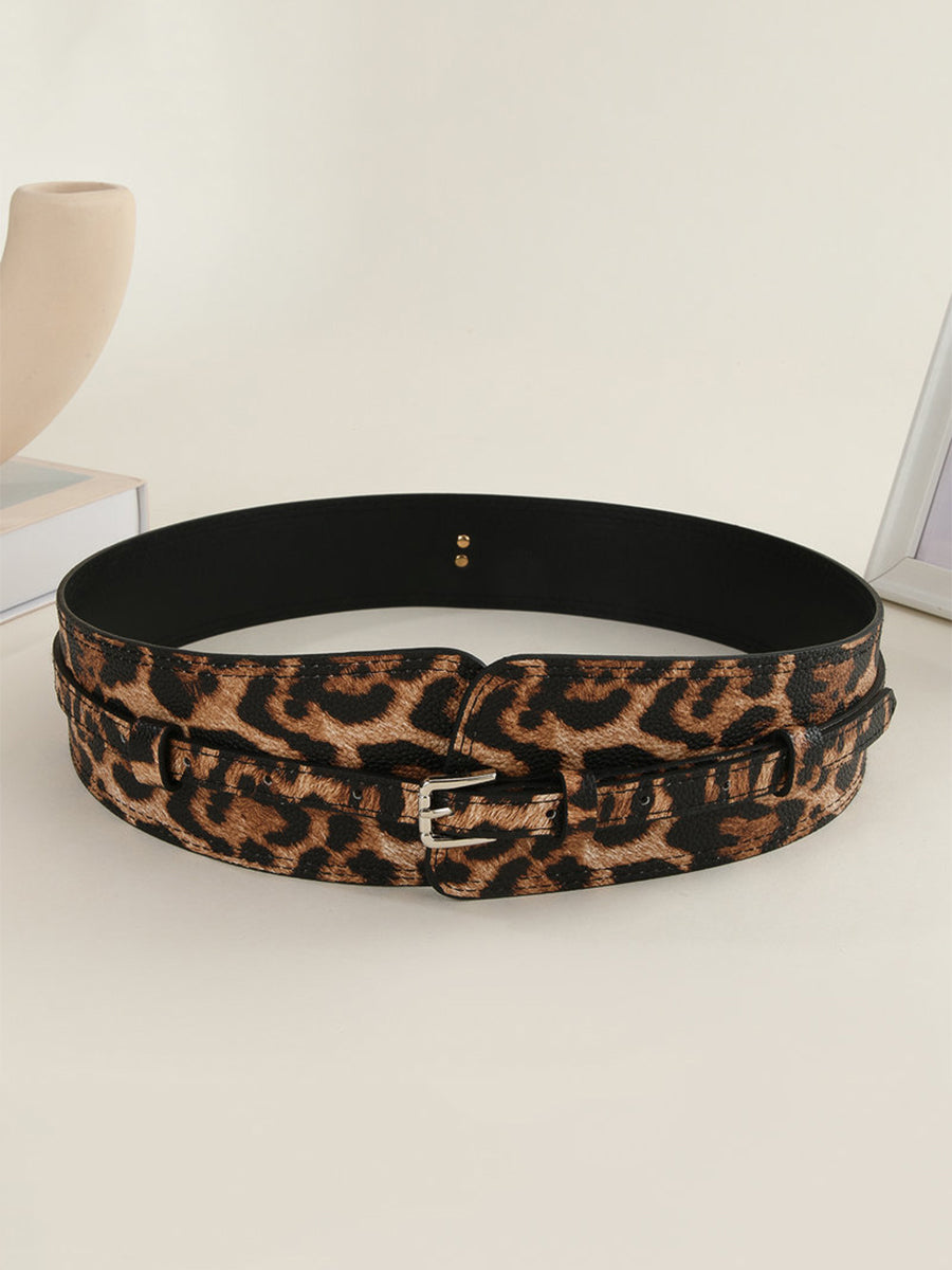 Women's Leopard - Print Fashion Faux Leather Asymmetric - Design Waist Belt MDA1699H0I
