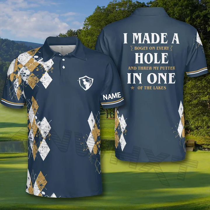 Golf Argyle I Made A Hole In One Ver 3 Polo Shirt For Men