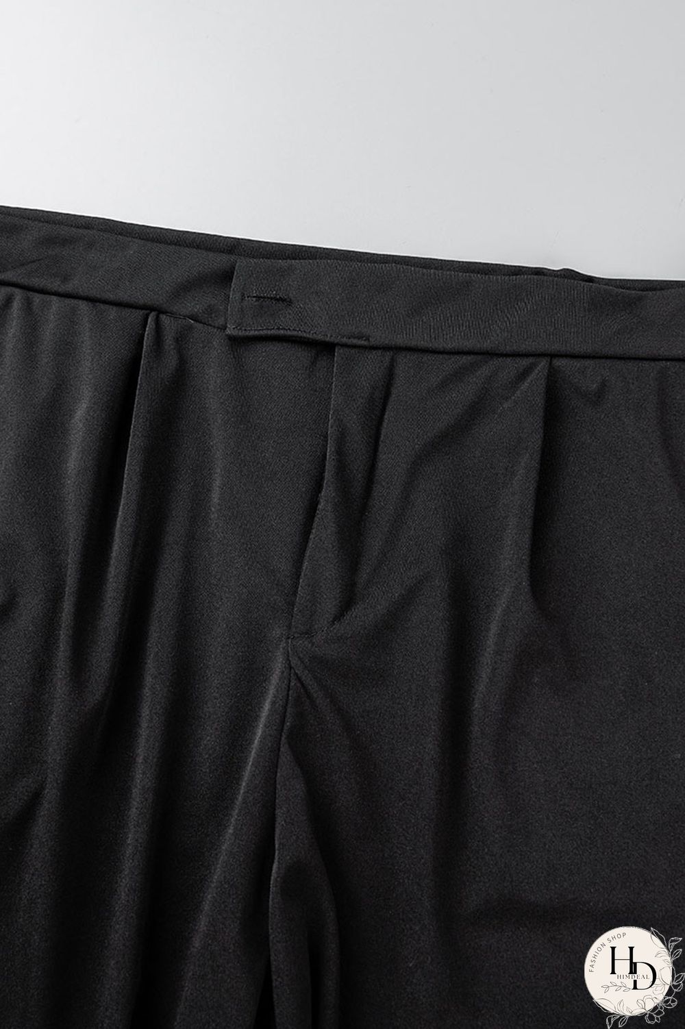 Black Casual Solid Patchwork Turndown Collar Plus Size Two Pieces