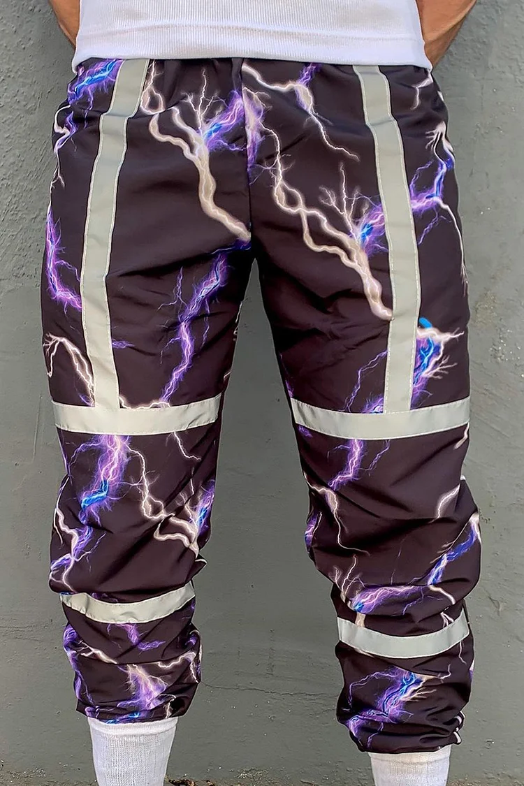 Casual Lightning Print Slim Fit Cargo Pants [Pre-Order]