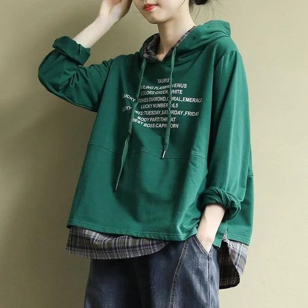New 2020 Korean Style Letter Print Harajuku Hooded Pullovers
