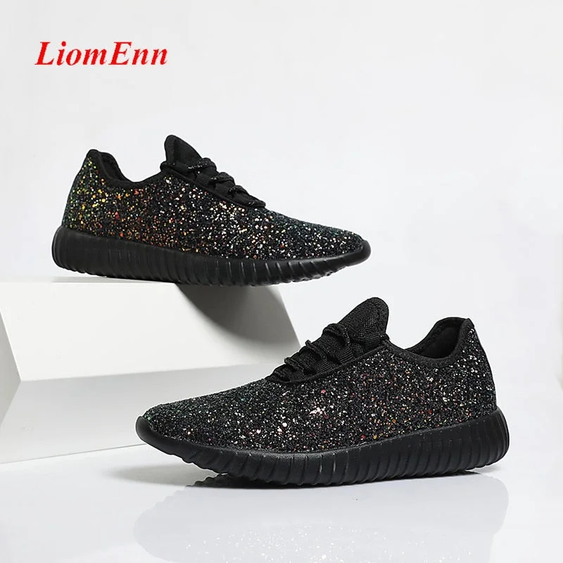 Summer Shoes for Women Glitter Luxury Sneakers Women's Running Sport Shoes Red Silver Pink Black Tennis Vulcanize Shoes basket