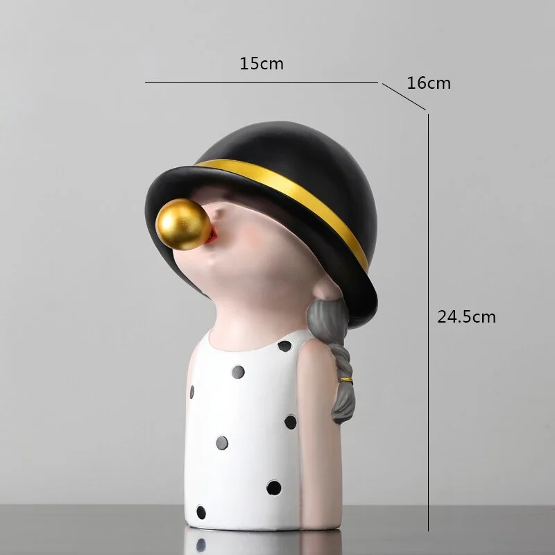 Nordic Children Sculpture Creative Resin Statue Modern Home Decoration Living Room Bedroom Decoration Children's Holiday Gifts