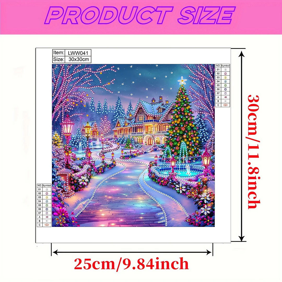 Christmas House - Diamond Painting - Partial Special Shaped Drill(Canvas|30*30cm)