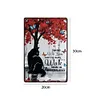 Black Cat Uunder Tree - Vintage Metal Signs - 20*30cm