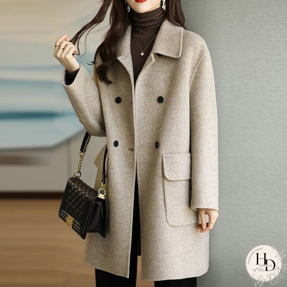 Thickened and Slim Woolen Coat In Autumn and Winter
