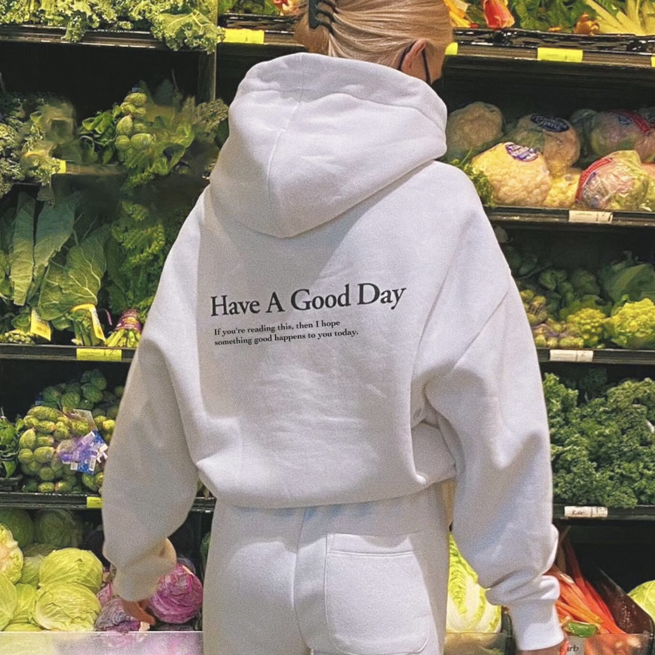 Women's Have A Good Day If You're Reading This Then I Hope Something Good Happens Today Print Casual Hoodie / [blueesa] /
