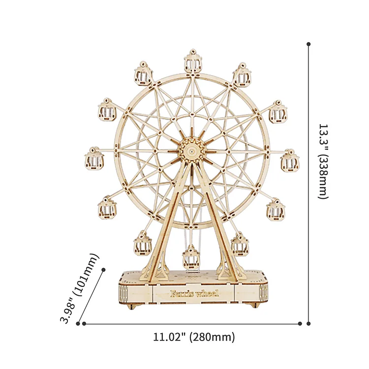 Rolife Grande Roue Maquettes- Puzzle 3D en Bois pour Adulte - Kit